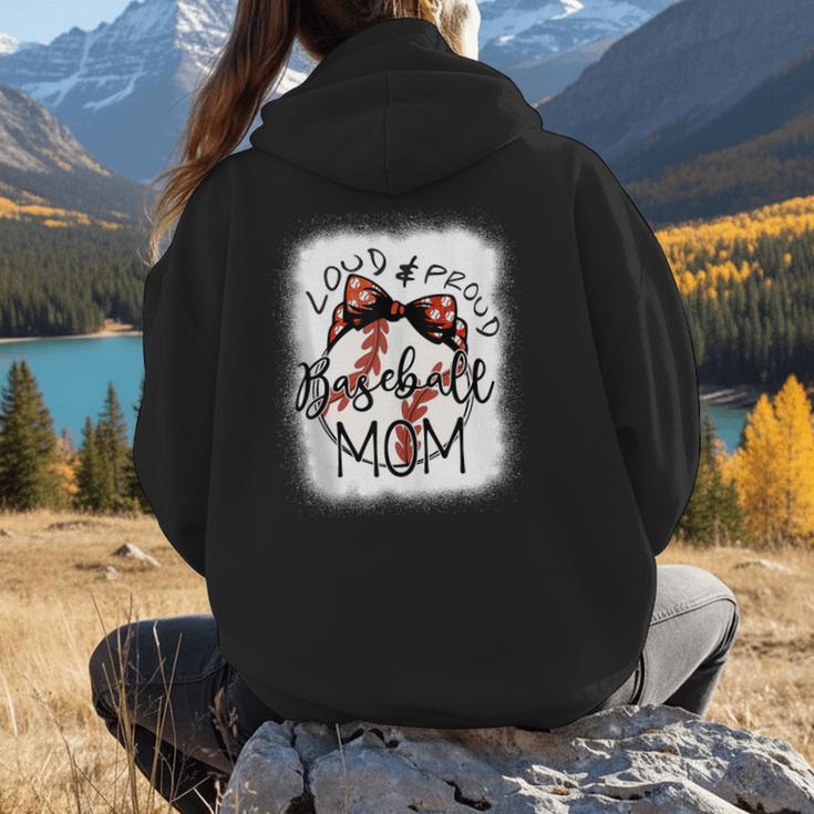 Loud Proud Baseball Mom Mommy Women Hoodie Back Print