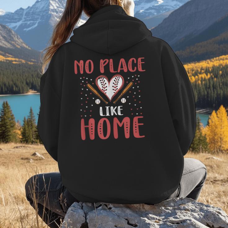 No Place Like Home Baseball Mom Kids Family Fun Women Hoodie Back Print No Place Like Home Baseball Mom Kids Family Fun Women Hoodie Back Print