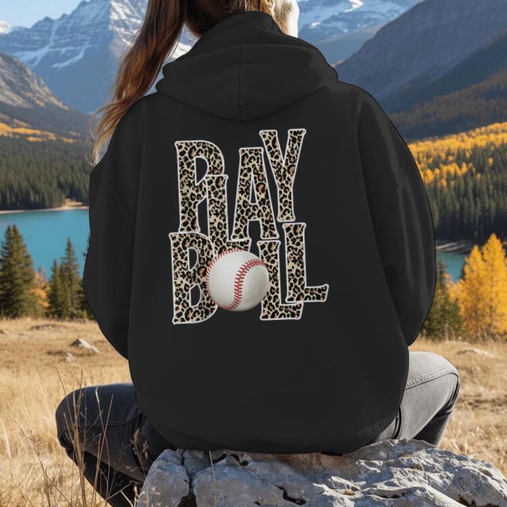 Play Ball Women Graphic Baseball Mom Baseball Women Hoodie Back Print