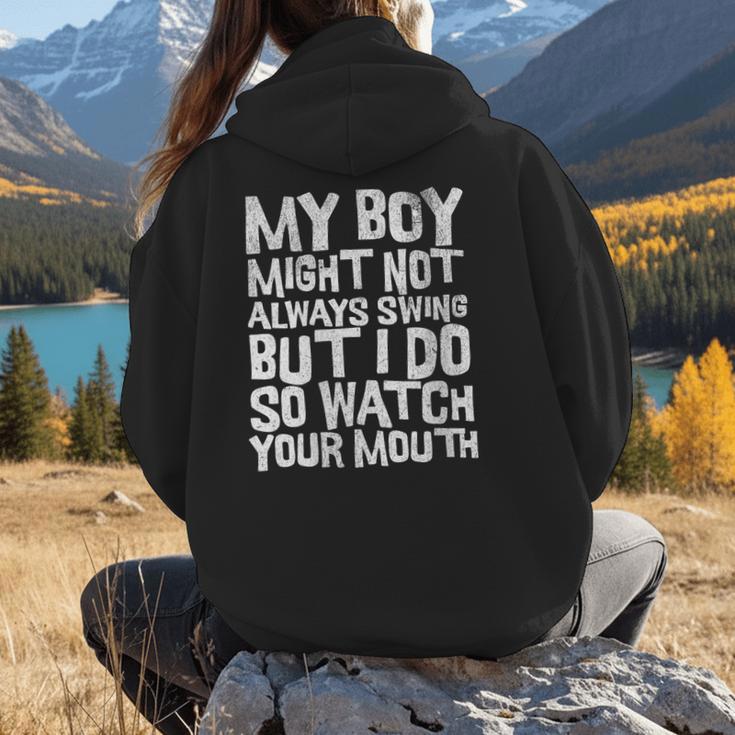 Proud Sassy Baseball Mom Women Hoodie Back Print