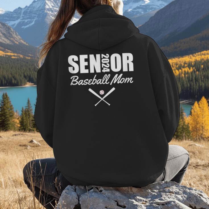 Senior Baseball Mom 2024 Team Parent Helper Class Of 2024 Women Hoodie Back Print