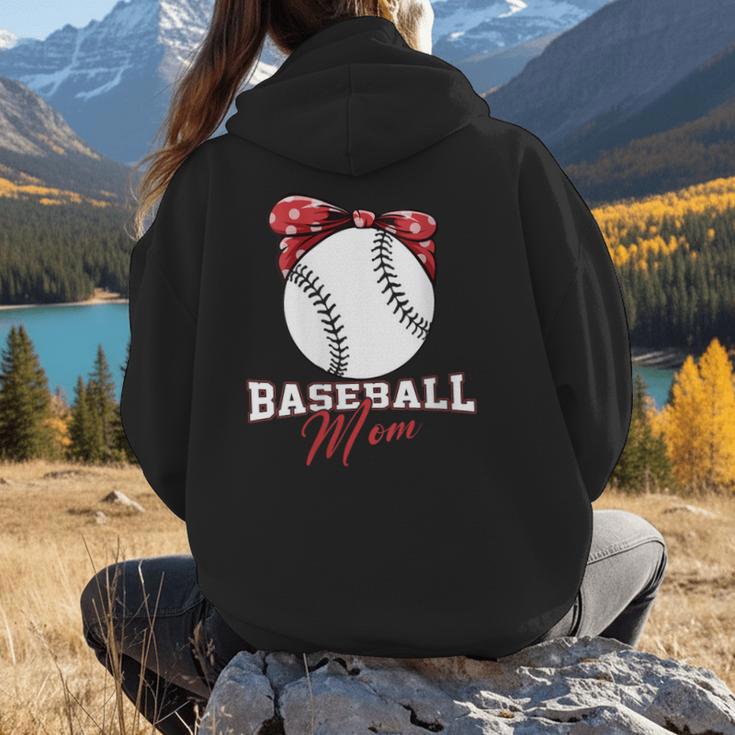 Softball Baseball Mom Floral Tee Mother's Day Women Hoodie Back Print