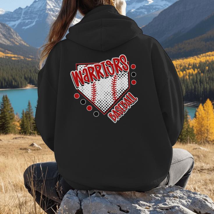 Warriors Home Plate Baseball Sports Baseball Mom Women Hoodie Back Print Warriors Home Plate Baseball Sports Baseball Mom Women Hoodie Back Print