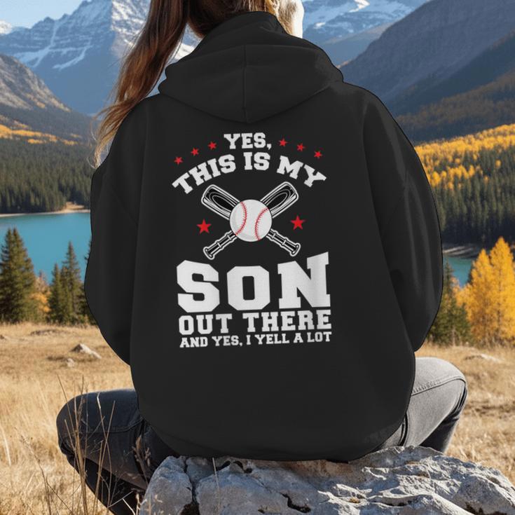 Yes This Is My Son Out Baseball Mom Women Hoodie Back Print Yes This Is My Son Out Baseball Mom Women Hoodie Back Print