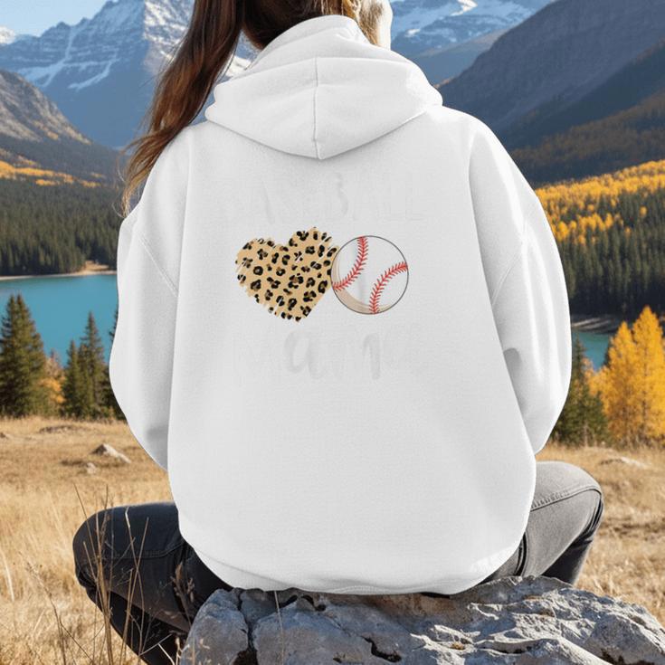 Baseball Mama For Baseball Mom Leopard Game Day Women Hoodie Back Print