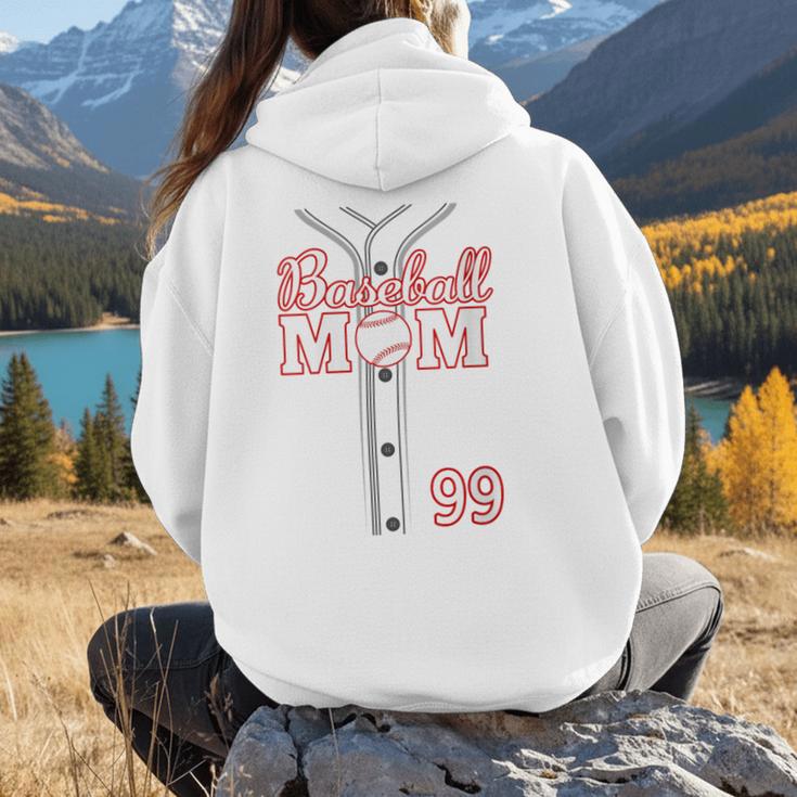 Baseball Mom 99 Number 99 Jersey Team Numbered Jersey Women Hoodie Back Print Baseball Mom 99 Number 99 Jersey Team Numbered Jersey Women Hoodie Back Print
