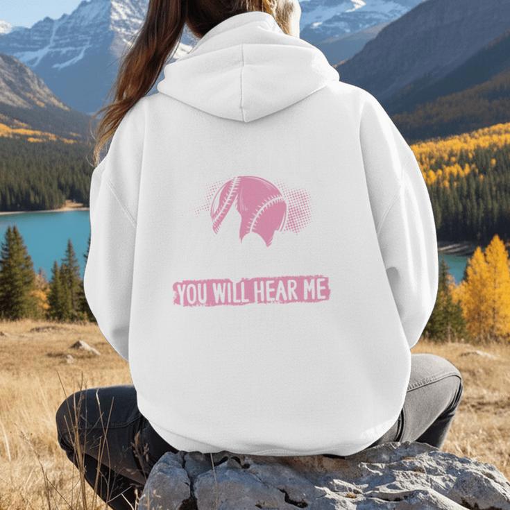 Baseball Mom Baseball Gloves Bat Baseball Player Women Hoodie Back Print