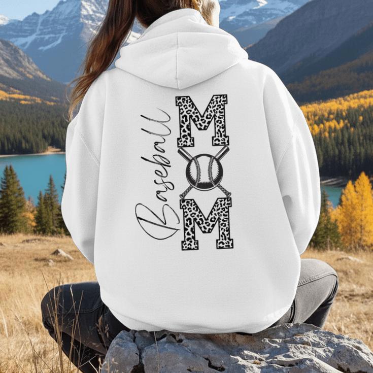 Baseball Mom Leopard Women Hoodie Back Print Baseball Mom Leopard Women Hoodie Back Print