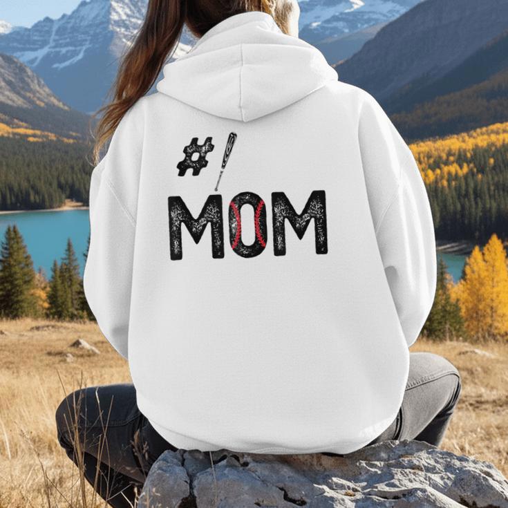 Baseball Mom Number One 1 Mother Baseball Lover Mother's Day Women Hoodie Back Print Baseball Mom Number One 1 Mother Baseball Lover Mother's Day Women Hoodie Back Print