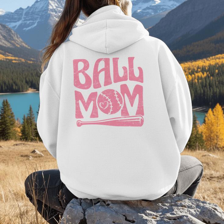 Baseball Mom Pride Heart And Bat Love Game Day Women Hoodie Back Print