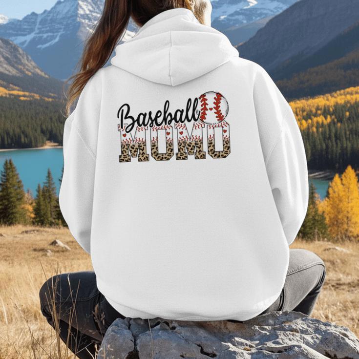 Baseball Momo Women BallPark Momo Baseball Mom Mother's Day Women Hoodie Back Print