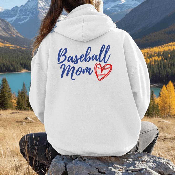 Cute Baseball Mom Heart Matching Mama Mother's Day Women's Women Hoodie Back Print Cute Baseball Mom Heart Matching Mama Mother's Day Women's Women Hoodie Back Print