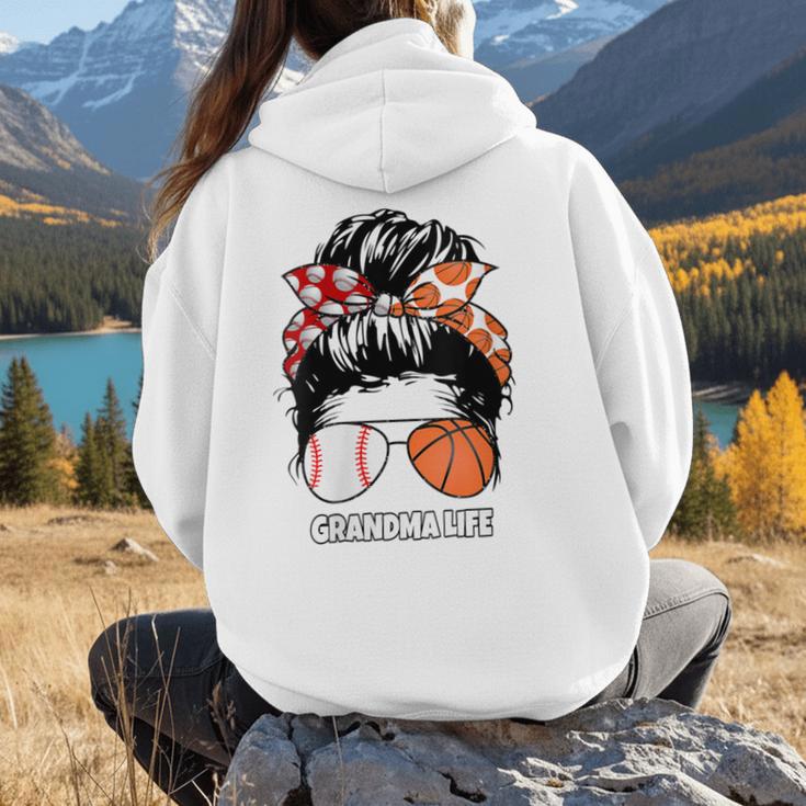 Grandma Life Basketball And Baseball Mom Funny Women Hoodie Back Print Grandma Life Basketball And Baseball Mom Funny Women Hoodie Back Print