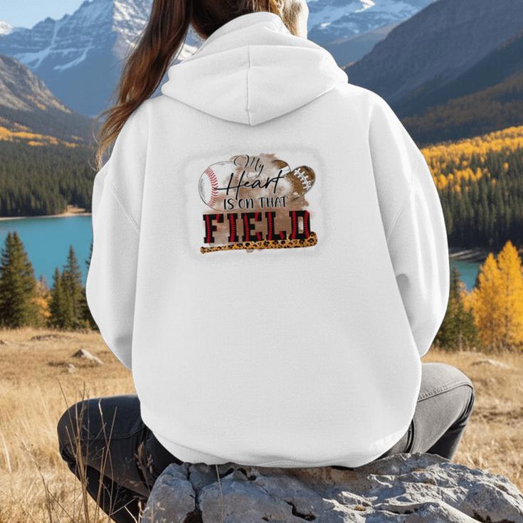 My Heart Is On That Field Baseball Mom Momm Premium Women Hoodie Back Print My Heart Is On That Field Baseball Mom Momm Premium Women Hoodie Back Print