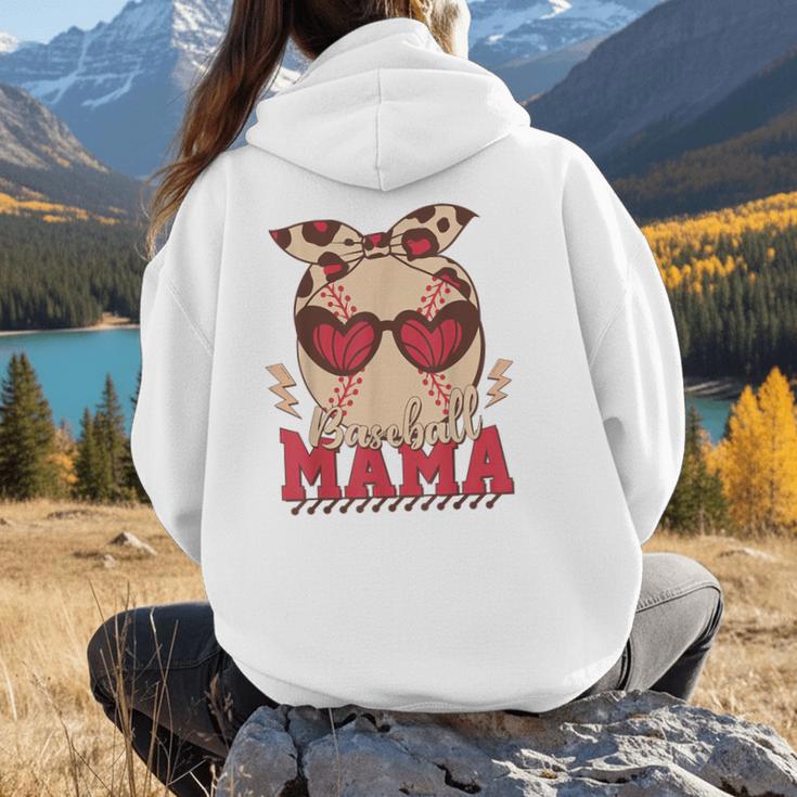 Heart Glasses Baseball Mama Baseball Mom Mother's Day Women Hoodie Back Print Heart Glasses Baseball Mama Baseball Mom Mother's Day Women Hoodie Back Print