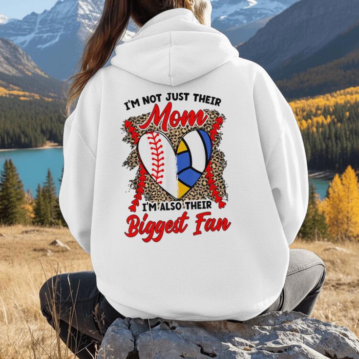 I'm Their Biggest Fan Volleyball Baseball Mom Women Hoodie Back Print I'm Their Biggest Fan Volleyball Baseball Mom Women Hoodie Back Print