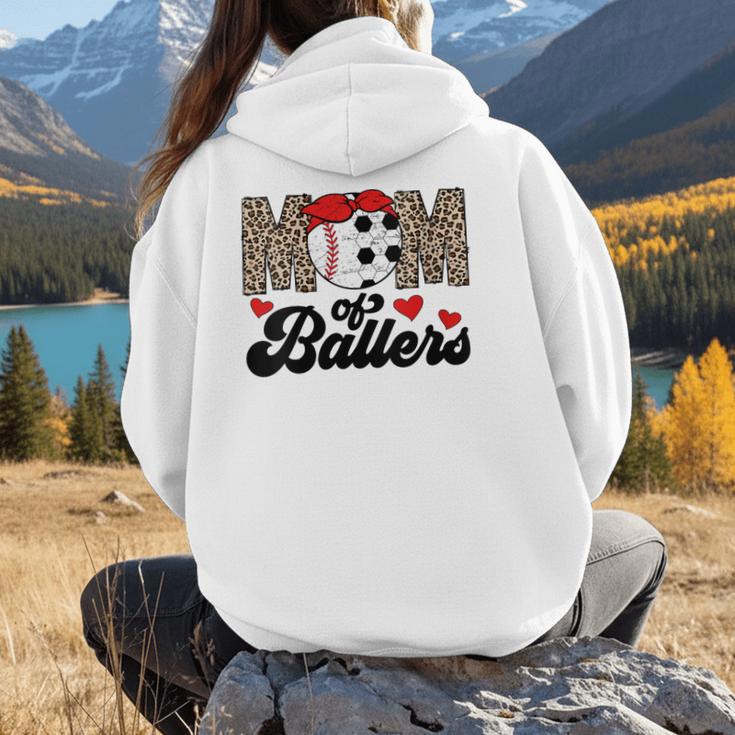 Mom Of Ballers Soccer Baseball Mom Soccer Baseball Mother Women Hoodie Back Print