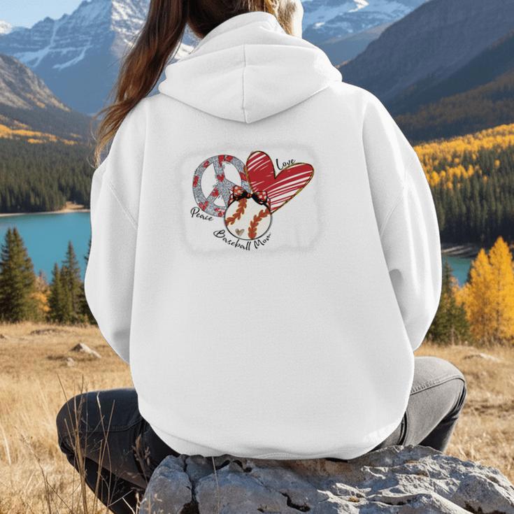 Peace Love Baseball Mom Mommy Premium Women Hoodie Back Print Peace Love Baseball Mom Mommy Premium Women Hoodie Back Print