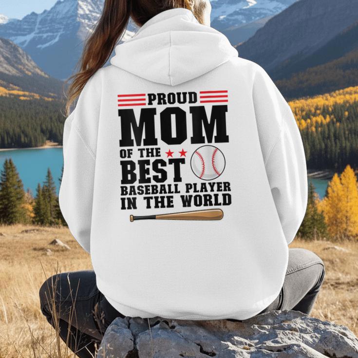 Proud Mom Of An Awesome Baseball Baseball Mom Women Hoodie Back Print