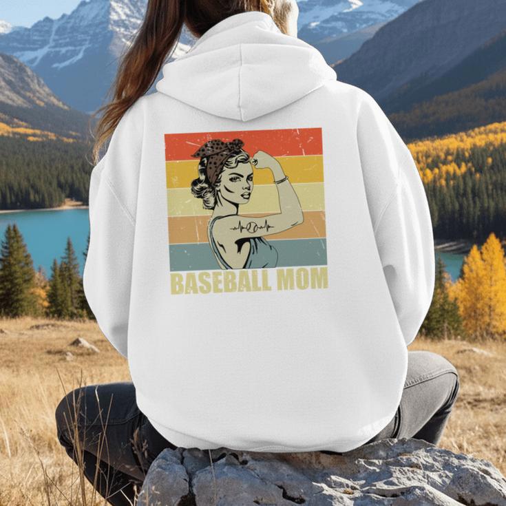 Retro Baseball Mom Sport Lover Vintage Women Hoodie Back Print Retro Baseball Mom Sport Lover Vintage Women Hoodie Back Print