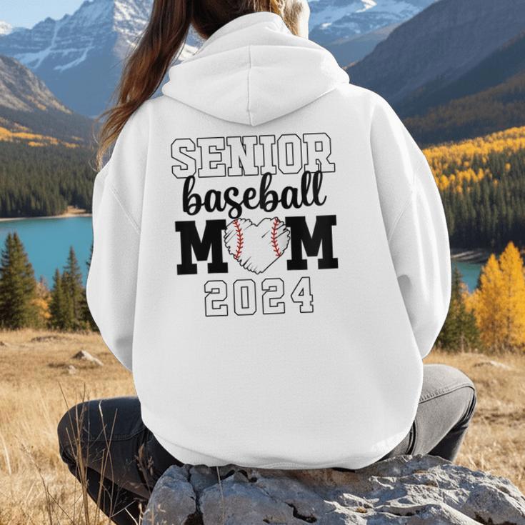 Senior Baseball Mom Class Of 2024 Senior Mom Game Day Raglan Baseball Tee Women Hoodie Back Print