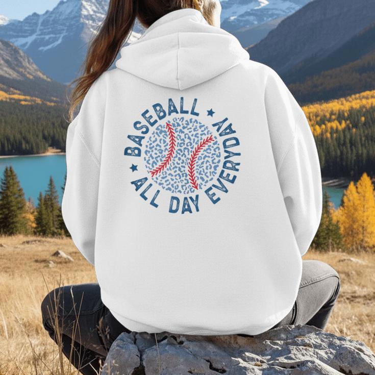 Spring 2024 Season Cute Baseball Mom All Day Everyday Women Hoodie Back Print Spring 2024 Season Cute Baseball Mom All Day Everyday Women Hoodie Back Print