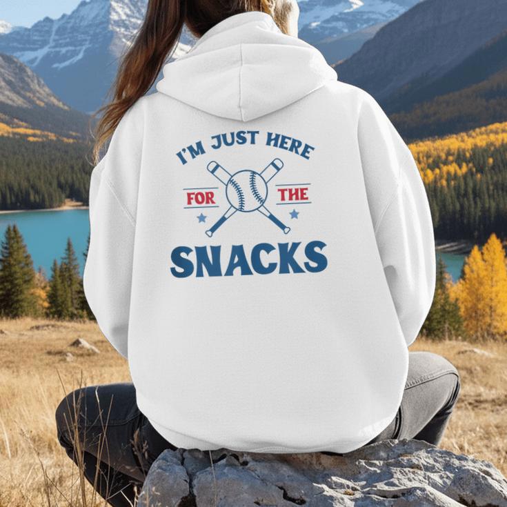 Spring 2024 Season Cute Baseball Mom Here For The Snacks Women Hoodie Back Print Spring 2024 Season Cute Baseball Mom Here For The Snacks Women Hoodie Back Print