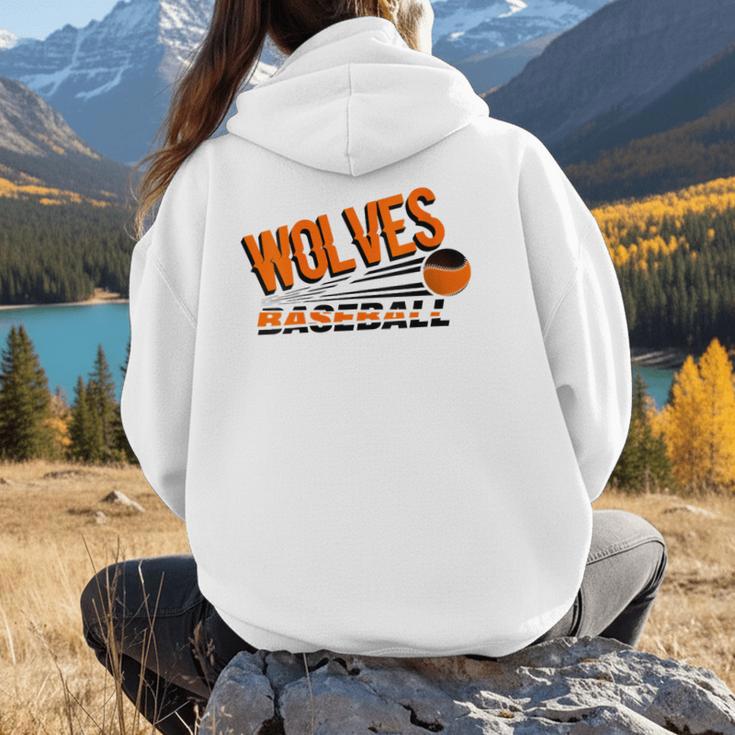 Wolves Baseball Team Baseball Mom Wolf Sports School Spirit Women Hoodie Back Print Wolves Baseball Team Baseball Mom Wolf Sports School Spirit Women Hoodie Back Print
