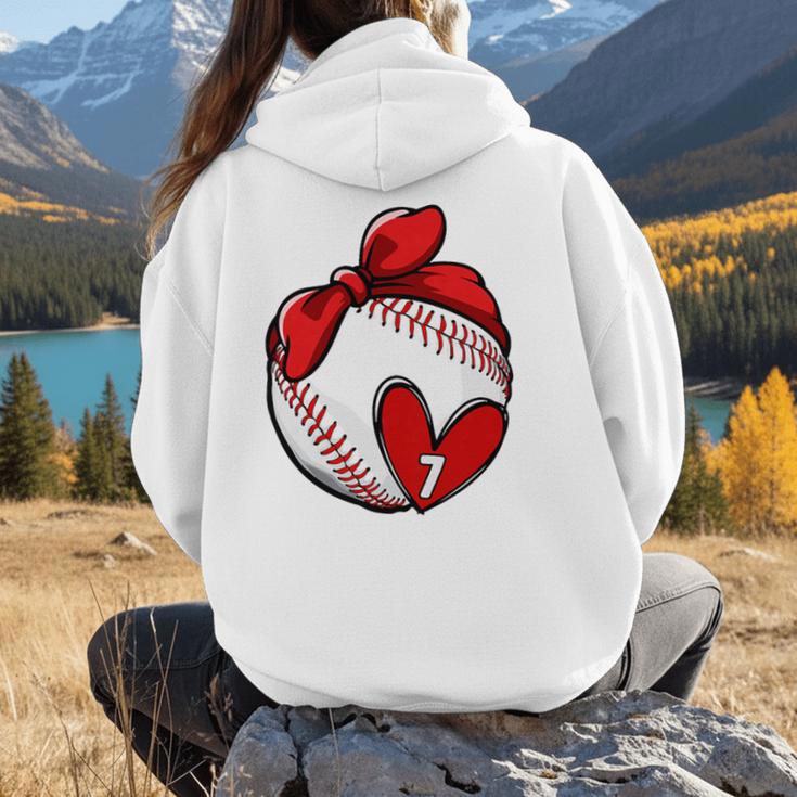 Womens Custom Baseball Mom Number 7 Heart For Mom Mommy Premium Women Hoodie Back Print Womens Custom Baseball Mom Number 7 Heart For Mom Mommy Premium Women Hoodie Back Print