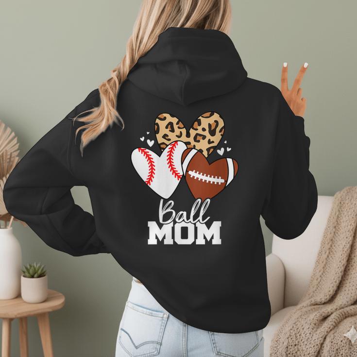 Ball Mom Football Baseball Mom Heart Women Hoodie Back Print Ball Mom Football Baseball Mom Heart Women Hoodie Back Print