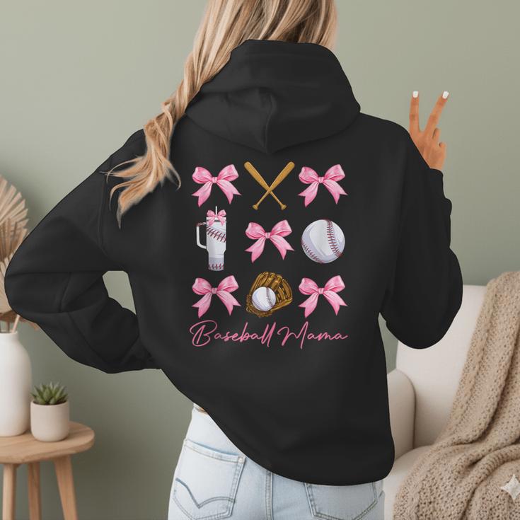 Baseball Mama Era Bows Baseball Mom Women Women Hoodie Back Print