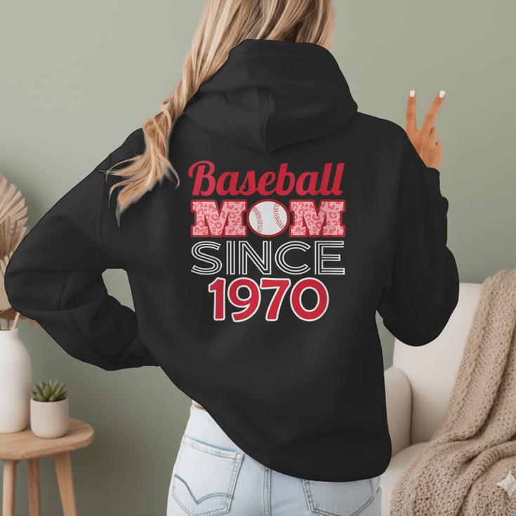Baseball Mom Since 1970 Women Hoodie Back Print