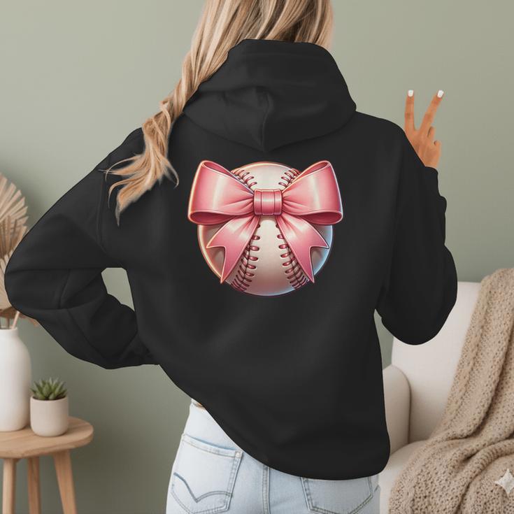 Baseball Mom Coquette Pink Bow Baseball Mom Women Hoodie Back Print Baseball Mom Coquette Pink Bow Baseball Mom Women Hoodie Back Print