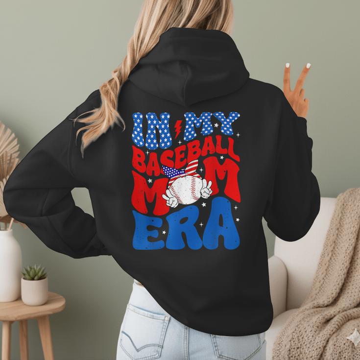 In My Baseball Mom Era Groovy Baseball Mother's Day US Flag Women Hoodie Back Print In My Baseball Mom Era Groovy Baseball Mother's Day US Flag Women Hoodie Back Print