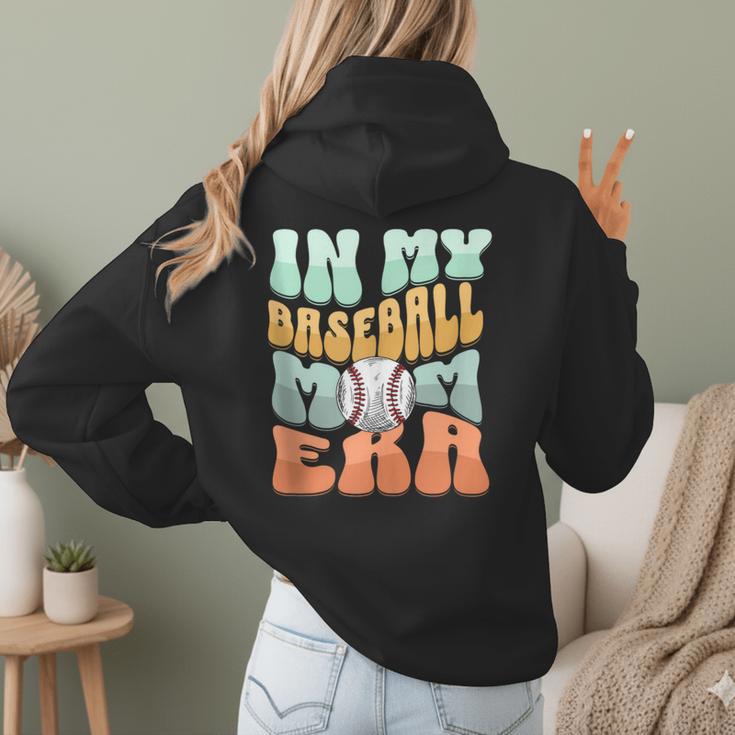 In My Baseball Mom Era Retro Groovy Style Sports Mama Women Hoodie Back Print In My Baseball Mom Era Retro Groovy Style Sports Mama Women Hoodie Back Print