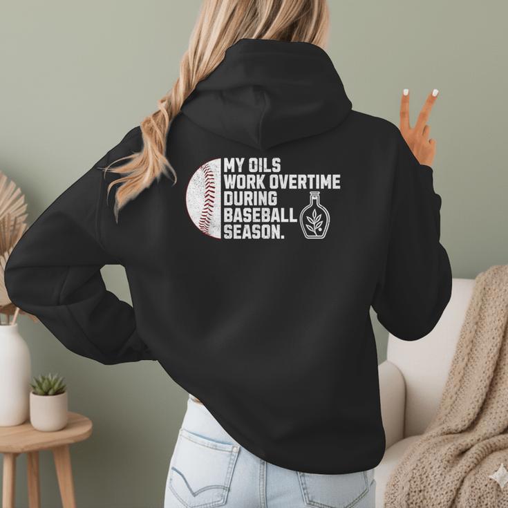 Baseball Mom Essential Oils Meme For Oily Oils Mom Women Hoodie Back Print Baseball Mom Essential Oils Meme For Oily Oils Mom Women Hoodie Back Print