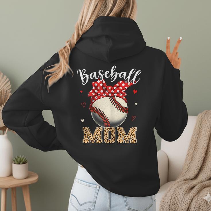Baseball Mom Headband Leopard Baseball Ball Mother's Day Women Hoodie Back Print Baseball Mom Headband Leopard Baseball Ball Mother's Day Women Hoodie Back Print