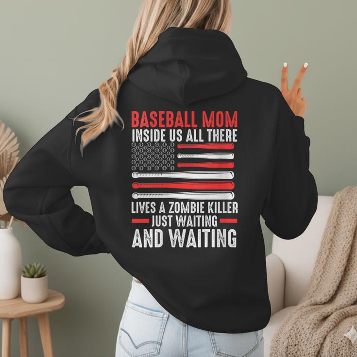 Baseball Mom Inside Us All There Lives a Zombie Sport Women Hoodie Back Print