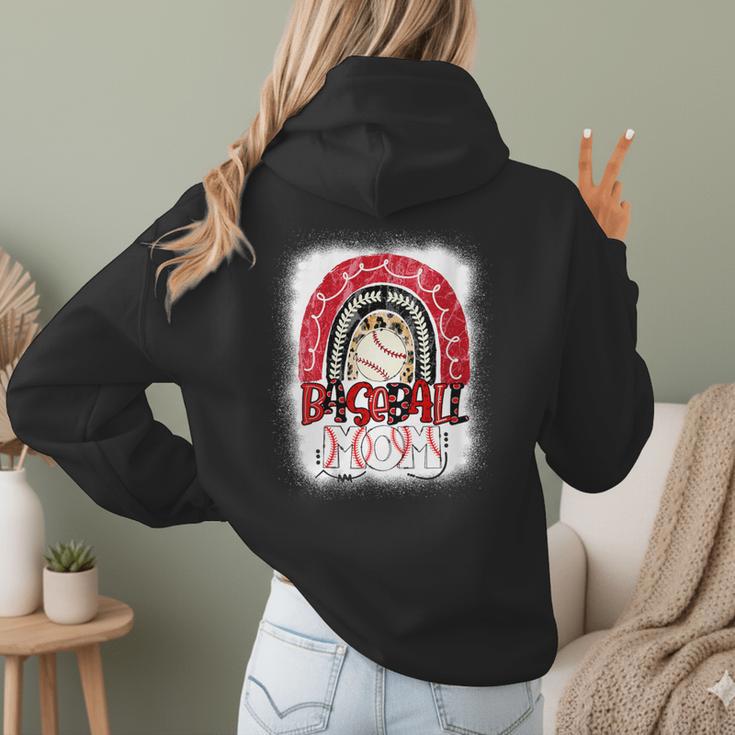 Baseball Mom Rainbow Boho Mommy Women Hoodie Back Print