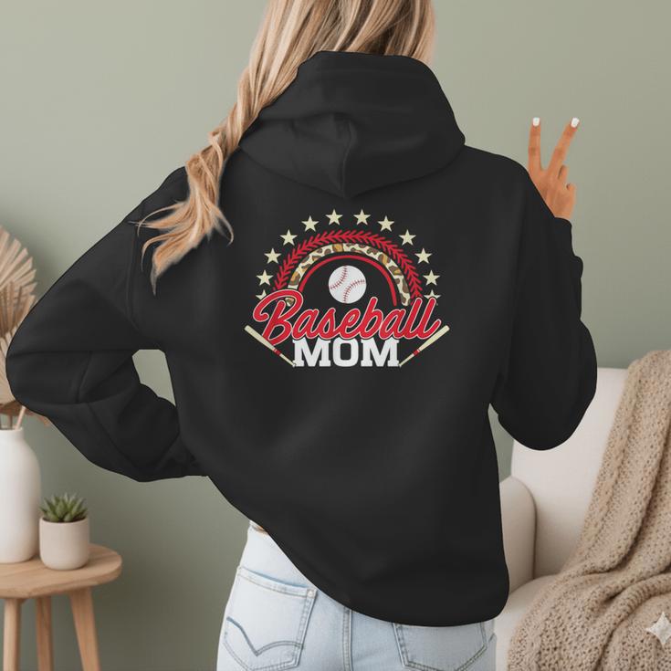 Baseball Mom Rainbow Great Team Mom Women Hoodie Back Print