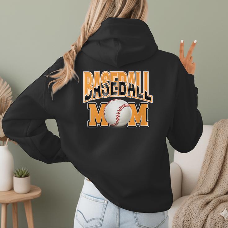 Baseball Mom Sports Orange Women Hoodie Back Print