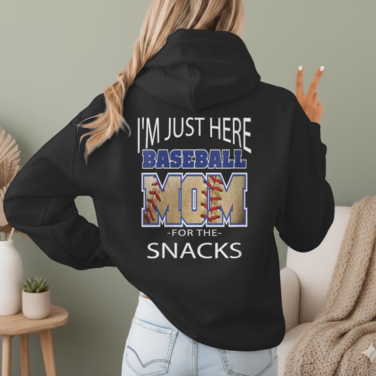 Baseball Sport I’m Just Here For The Snacks Baseball Mom Women Hoodie Back Print