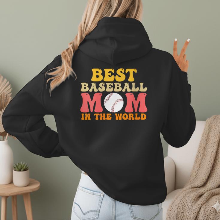 Best Baseball Mom In The World Baseball Women Hoodie Back Print