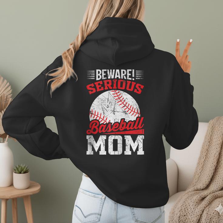 Beware Serious Baseball Mom Game Cheerleading Family Women Hoodie Back Print Beware Serious Baseball Mom Game Cheerleading Family Women Hoodie Back Print
