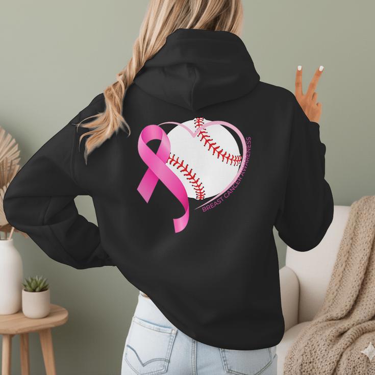 Breast Cancer Awareness Baseball Mom Women Hoodie Back Print Breast Cancer Awareness Baseball Mom Women Hoodie Back Print