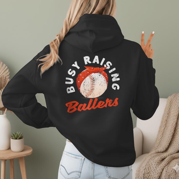 Busy Raising Ballers Baseball Mom Sons Women Hoodie Back Print Busy Raising Ballers Baseball Mom Sons Women Hoodie Back Print