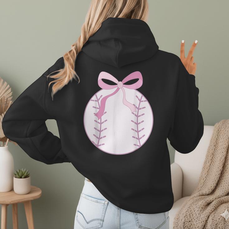 Coquette Baseball Mom Pink Bow Baseball Mama Women Hoodie Back Print Coquette Baseball Mom Pink Bow Baseball Mama Women Hoodie Back Print