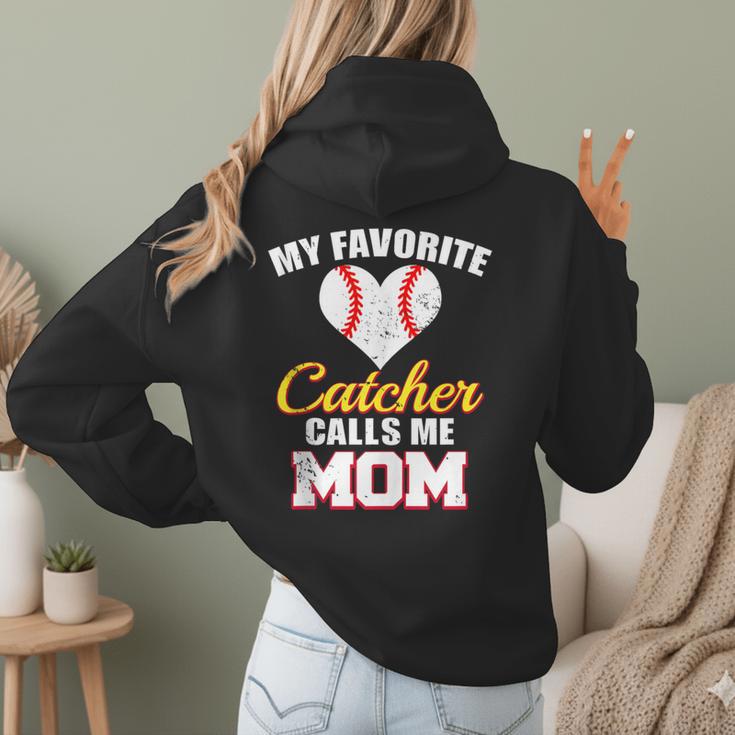 My Favorite Catcher Calls Me Mom Catcher Baseball Mom Heart Women Hoodie Back Print My Favorite Catcher Calls Me Mom Catcher Baseball Mom Heart Women Hoodie Back Print