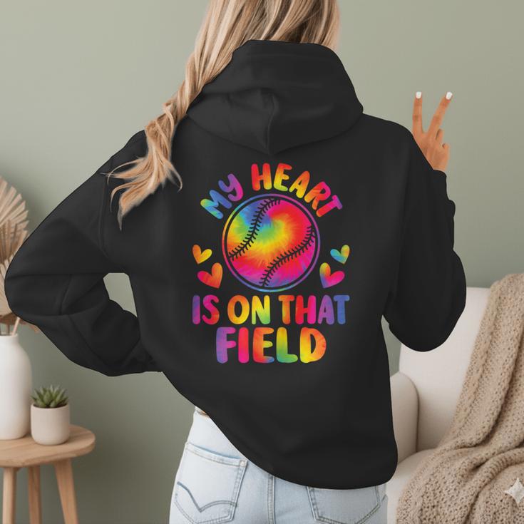 My Heart Is On That Field Cute Baseball Mom Women Women Hoodie Back Print