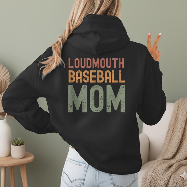 Loudmouth Baseball Mom Sports Cute Text Women Hoodie Back Print
